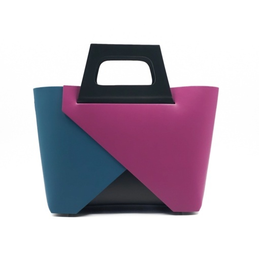 Poseta Piele Mathilda - FUCSIA-ALBASTRU - Img 3