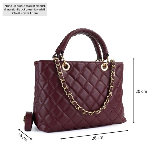 Poseta Piele Mini Georgie - BORDO - Img 5