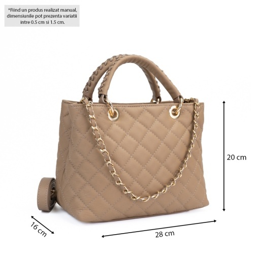 Poseta Piele Mini Georgie - CREM-INCHIS - Img 5