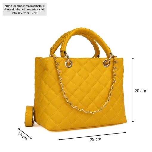 Poseta Piele Mini Georgie - GALBEN - Img 5