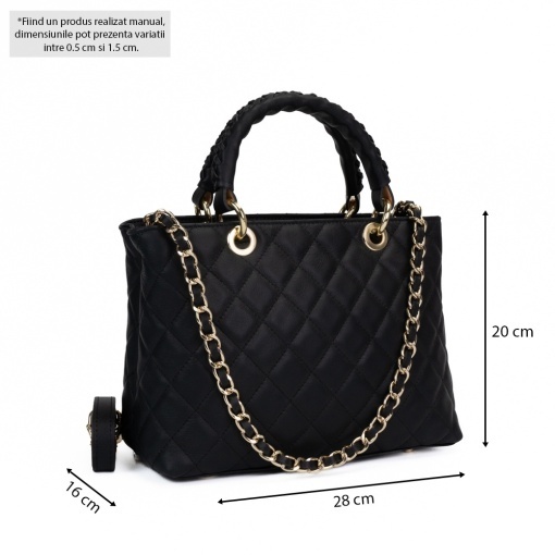 Poseta Piele Mini Georgie - NEGRU - Img 5