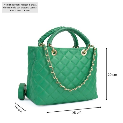 Poseta Piele Mini Georgie - VERDE - Img 5