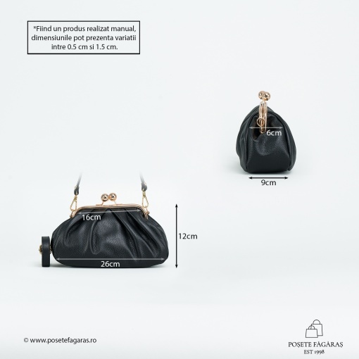 Poseta Piele Mini Lilith - NEGRU - Img 4
