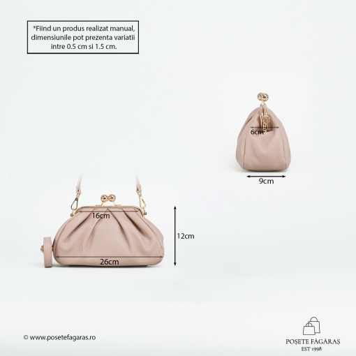 Poseta Piele Mini Lilith - ROZ-PUDRA - Img 4