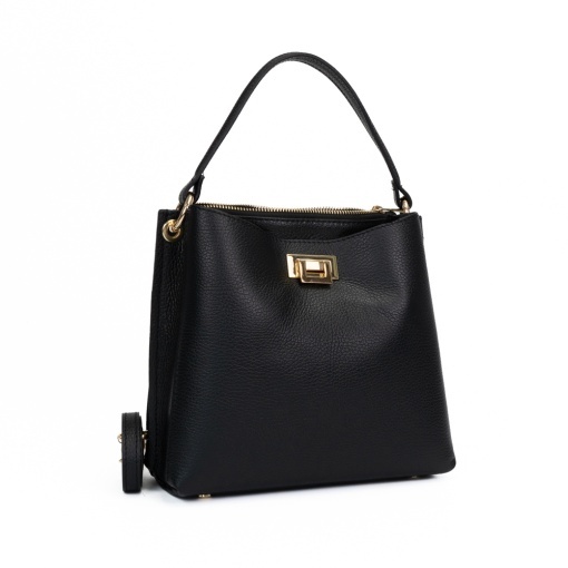 Poseta Piele Mini Stephanie - NEGRU