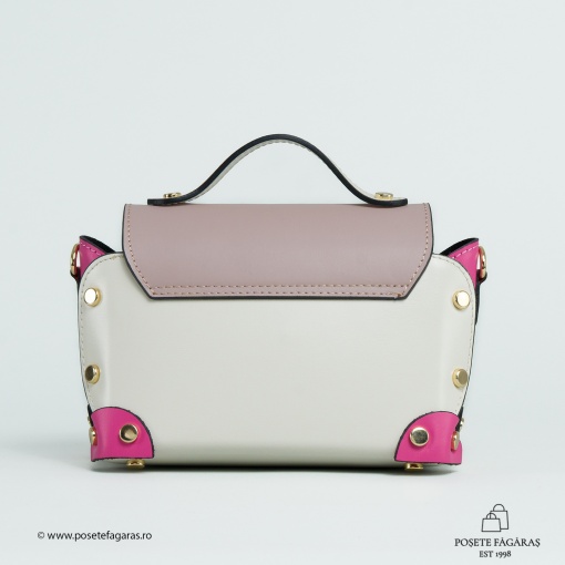Poseta Piele Natalia - GREJ-FUCSIA - Img 3