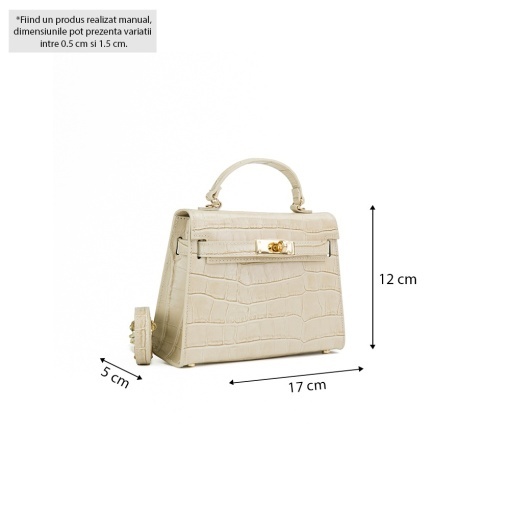Poseta Piele Thea Croco Baby - BEJ - Img 5