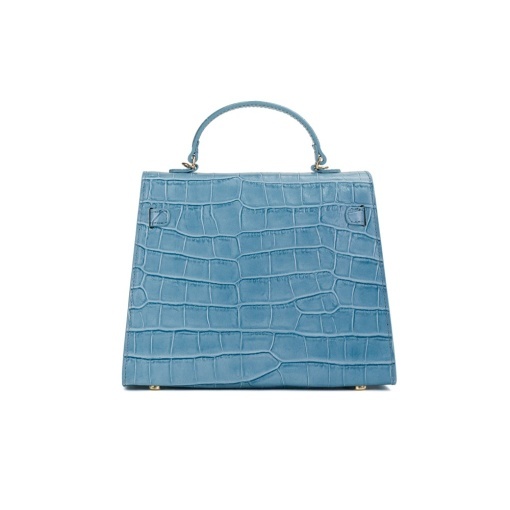 Poseta Piele Thea Croco Mini - BLEU - Img 3
