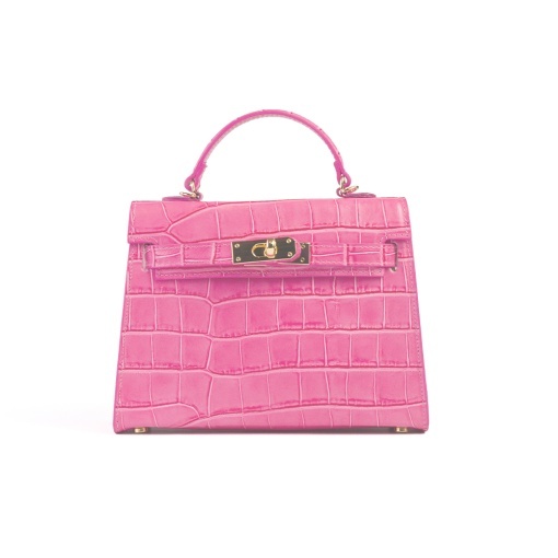 Poseta Piele Thea Croco Mini - ROZ-BOMBON - Img 2