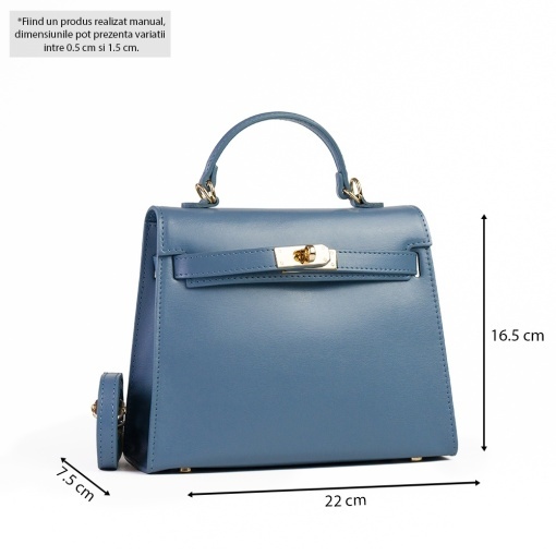 Poseta Piele Thea Slim Mini - ALBASTRU - DESCHIS - Img 5