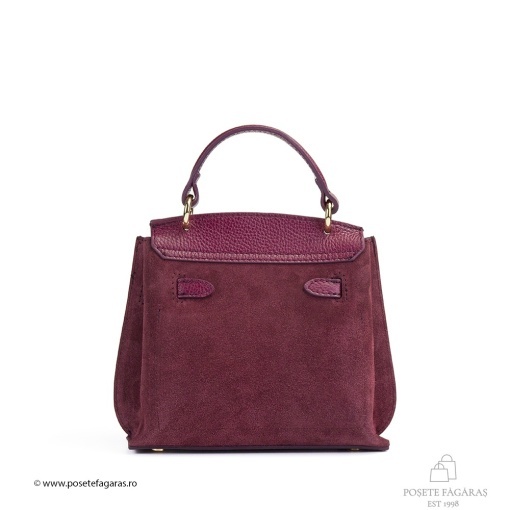 Poseta Teresa Baby - Piele Intoarsa BORDO - Img 3