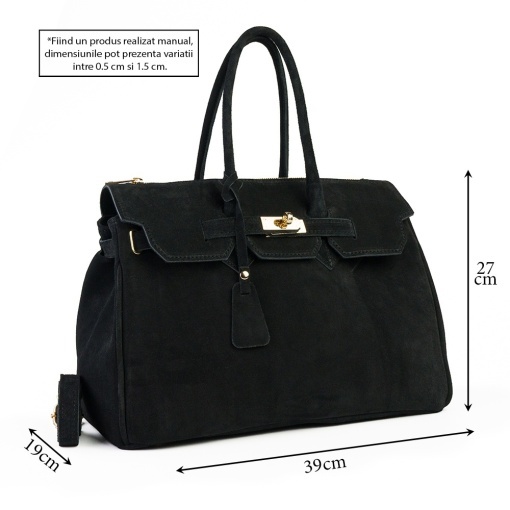 Poseta Claire - Piele Intoarsa NEGRU - Img 5