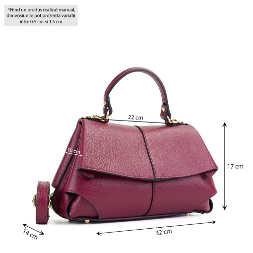Poseta Piele Amelie - BORDO - Img 5
