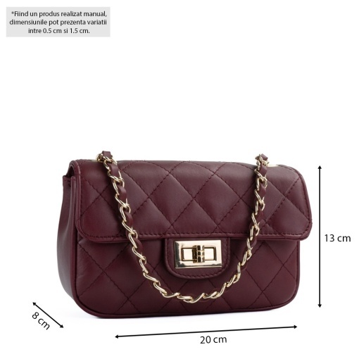 Poseta Piele Baby Ruby - BORDO - Img 5
