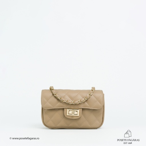 Poseta Piele Baby Ruby - CREM-INCHIS - Img 2