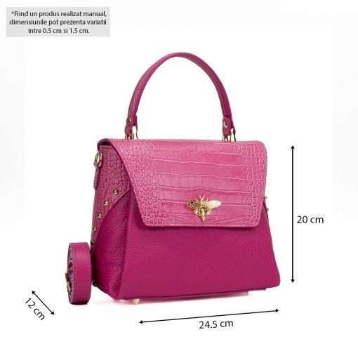 Poseta Piele Eveline - FUCSIA - Img 5