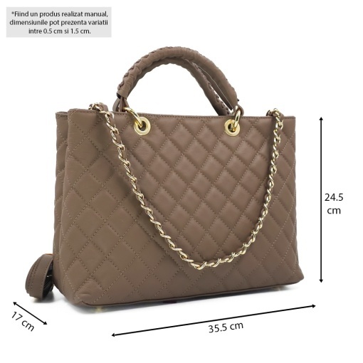 Poseta Piele Georgie - TAUPE - Img 5