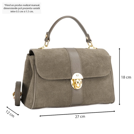 Poseta Piele Intoarsa Giulia - TAUPE - Img 4