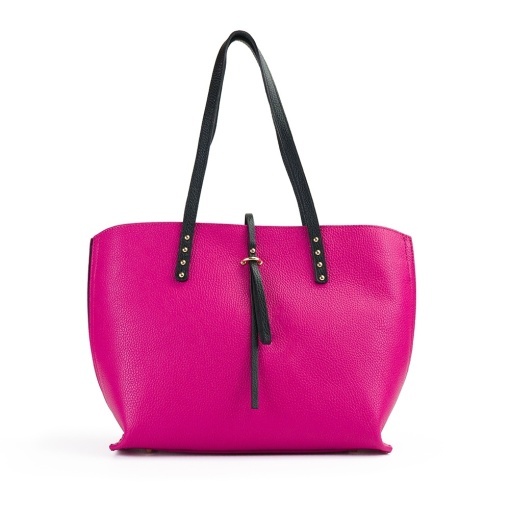 Poseta Piele Isabelle - FUCSIA-NEGRU - Img 2