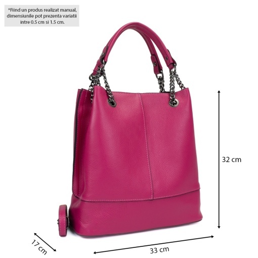 Poseta Piele Lucia - FUCSIA - Img 5