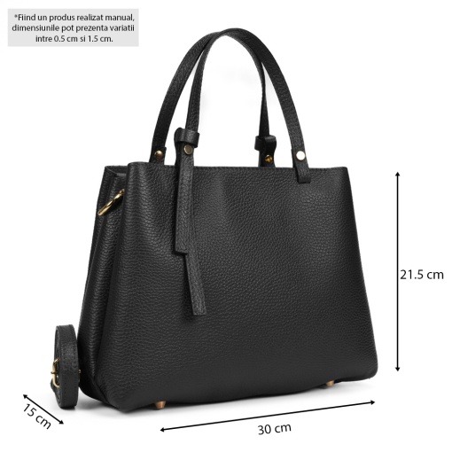 Poseta Piele Martine - NEGRU - Img 5
