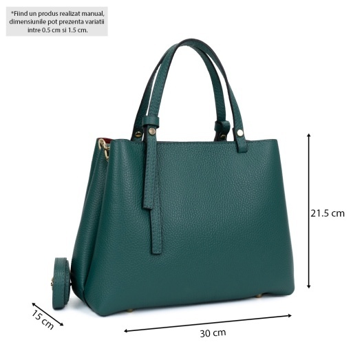 Poseta Piele Martine - VERDE SMARALD - Img 5