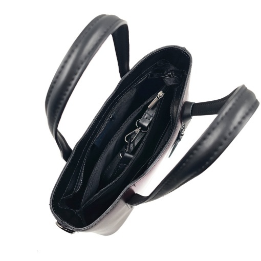 Poseta Piele Mini Michelle - BORDO-NEGRU - Img 4
