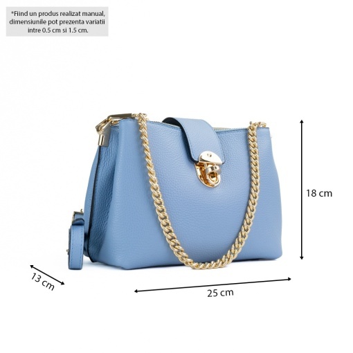 Poseta Piele Mini Noelle - BLEU - Img 5