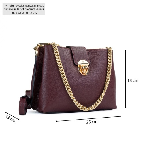Poseta Piele Mini Noelle - BORDO - Img 5