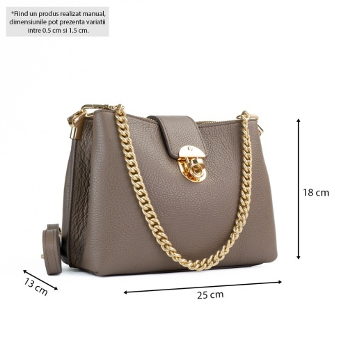 Poseta Piele Mini Noelle - CREM-INCHIS - Img 5