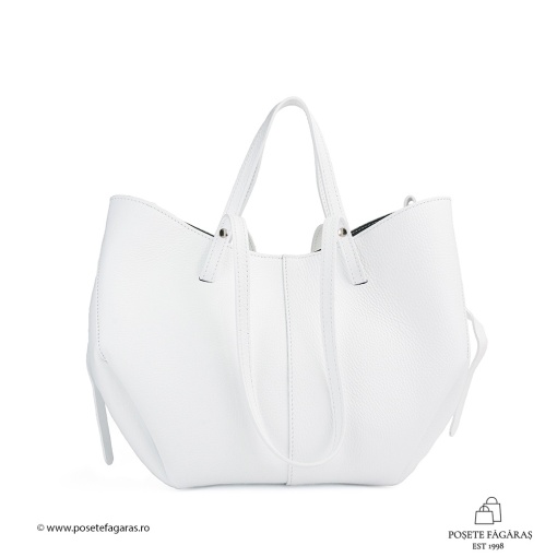 Poseta Piele Mirai - ALB-SIMPLU - Img 2