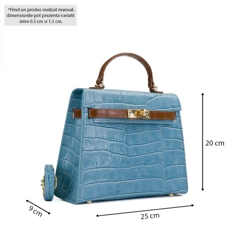 Poseta Piele Thea Croco - BLEU-CONIAC - Img 5