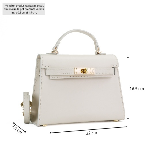 Poseta Piele Thea Slim Mini - BEJ - Img 5