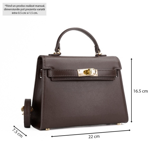 Poseta Piele Thea Slim Mini - MARO-INCHIS - Img 5