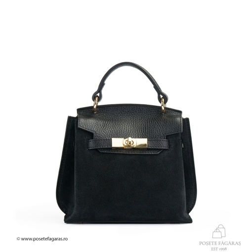 Poseta Teresa Baby - Piele Intoarsa NEGRU - Img 2