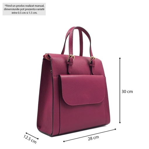 Rucsac Piele Alessa - FUCSIA - Img 5
