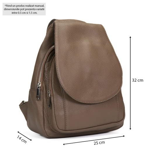 Rucsac Piele Jerica - TAUPE - Img 5