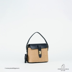 Poseta Linda - Piele & Rafie - BLEUMARIN