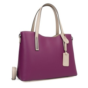 Poseta Piele Michelle - FUCSIA-BEJ