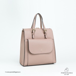 Rucsac Piele Alessa - ROZ-PUDRA