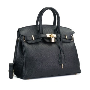 Poseta Piele Edith - NEGRU