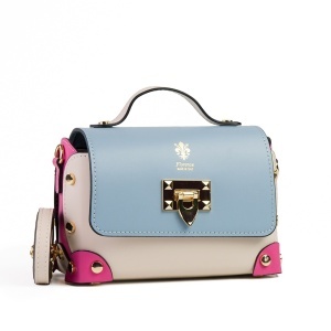 Poseta Piele Natalia - BLEU-FUCSIA