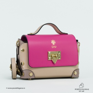 Poseta Piele Natalia - FUCSIA-GREJ