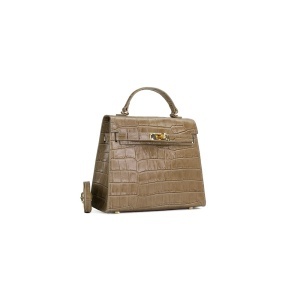 Poseta Piele Thea Croco Baby - CREM