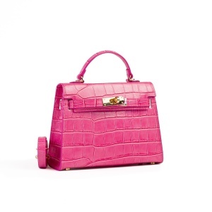 Poseta Piele Thea Croco - FUCSIA
