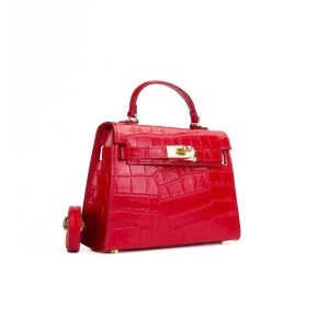 Poseta Piele Thea Croco Mini - ROSU