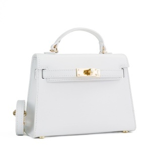 Poseta Piele Thea Slim - ALB-SIMPLU