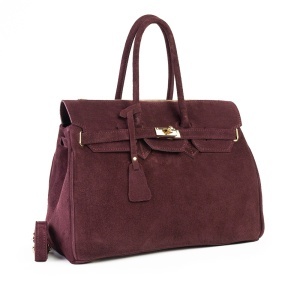 Poseta Claire - Piele Intoarsa BORDO