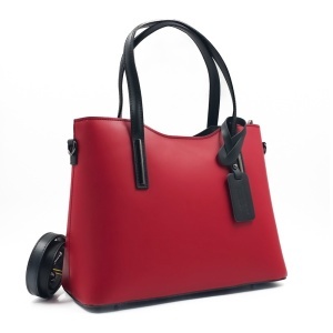 Poseta Piele Michelle - ROSU-NEGRU