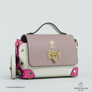 Poseta Piele Natalia - GREJ-FUCSIA